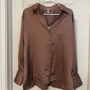 Brown Business Casual Top